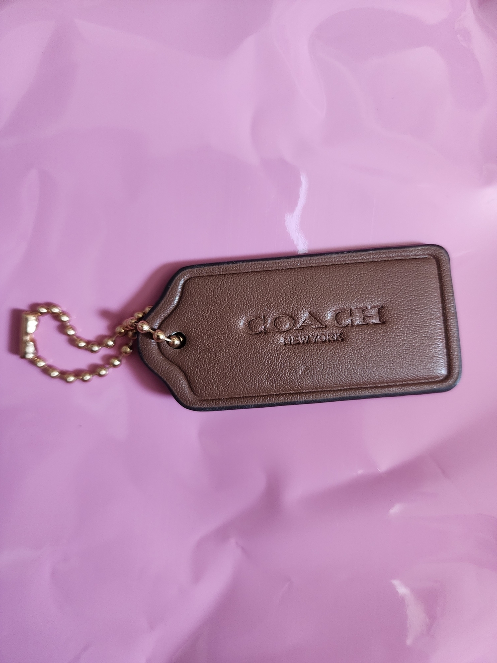 Coach 2" Brown Leather Tag